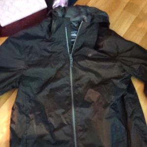 Lined rain coat with hoood